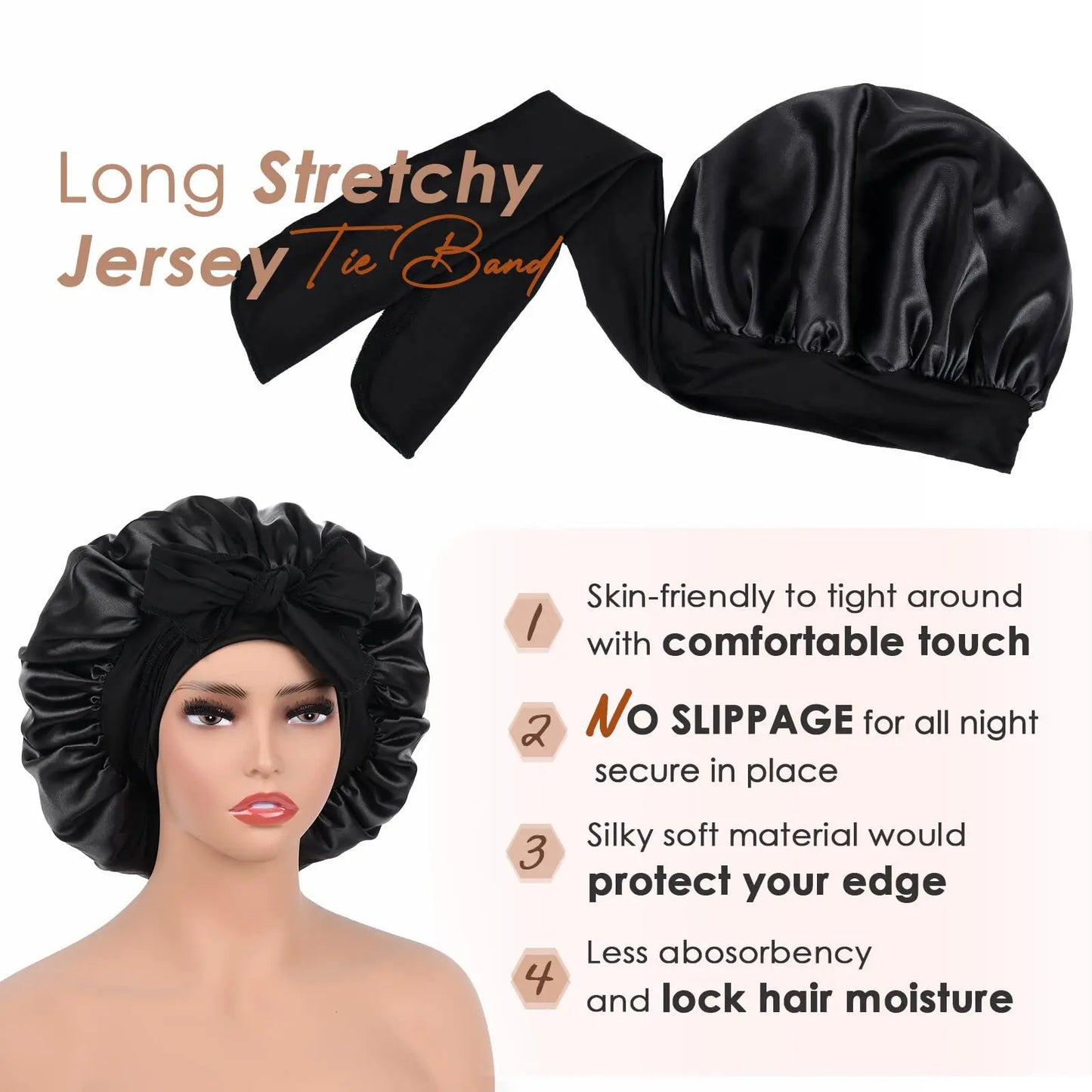 Bonnet de Nuit en Satin - Protection Cheveux & Sommeil Soyeux