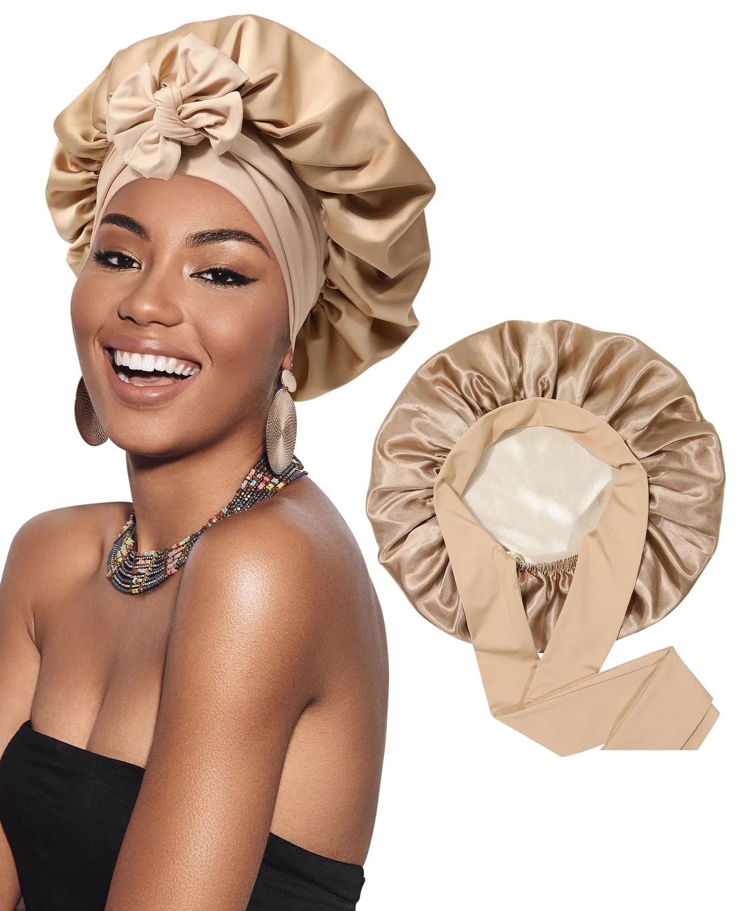 Bonnet de Nuit en Satin - Protection Cheveux & Sommeil Soyeux