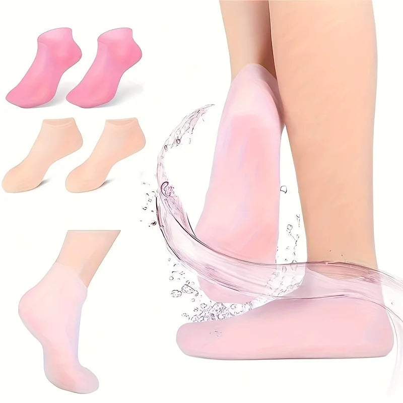 Chaussettes Hydratantes en Silicone — Soin Pieds Doux