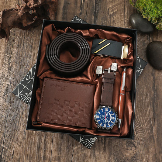 Coffret Cadeau Papa — Montre & Accessoires 5 pièces