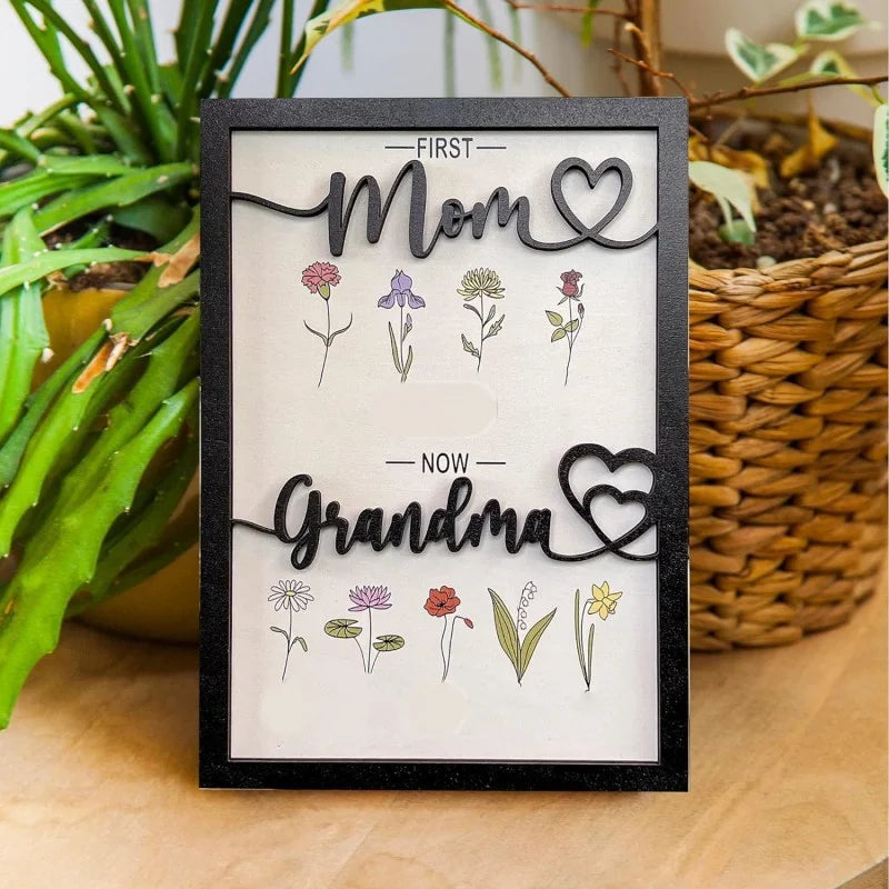 Cadre Famille Personnalisé — Noms & Fleurs de Naissance