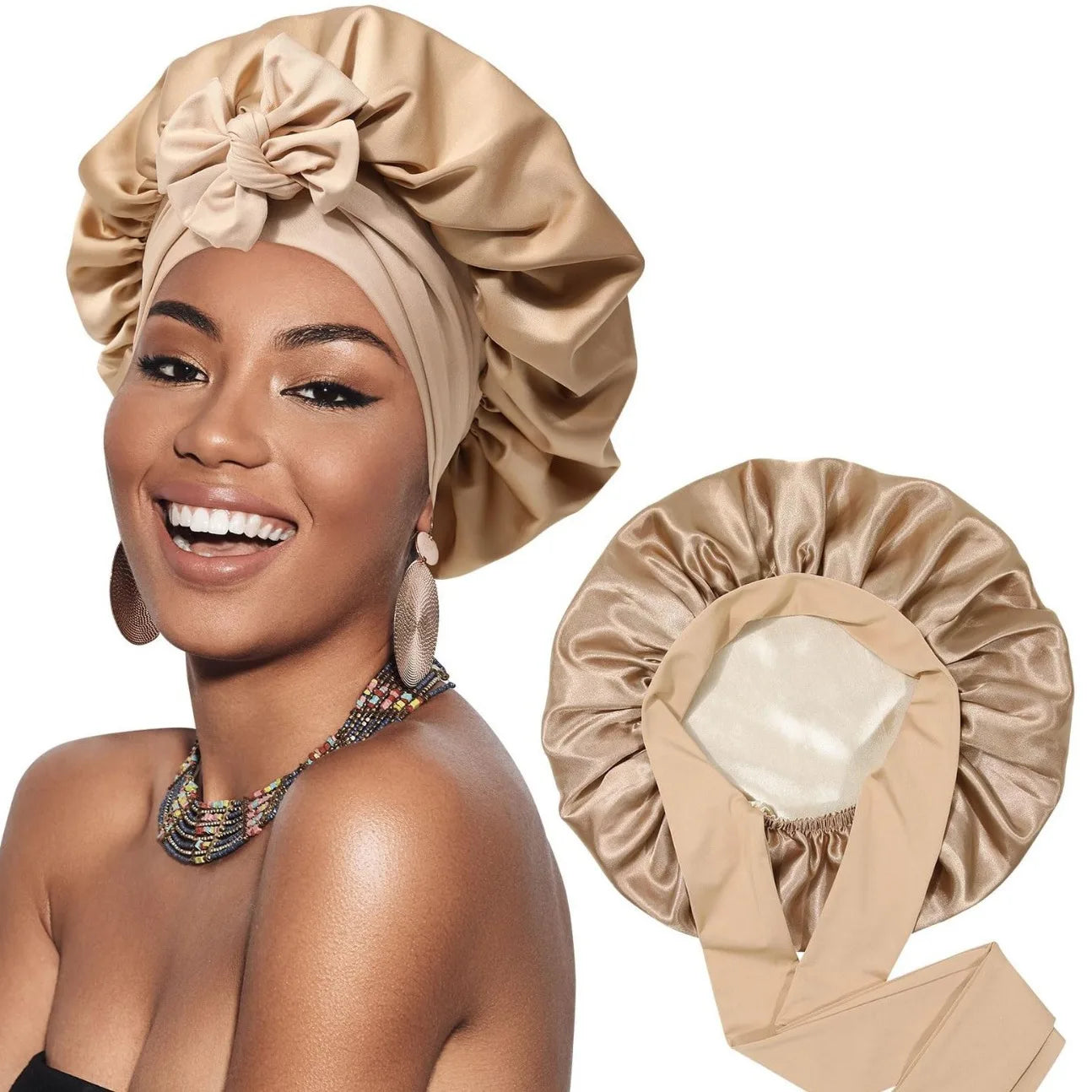 Bonnet de Nuit en Satin - Protection Cheveux & Sommeil Soyeux