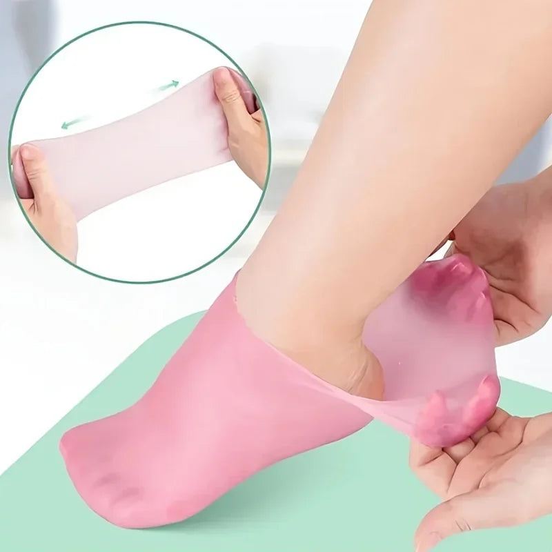 Chaussettes Hydratantes en Silicone — Soin Pieds Doux