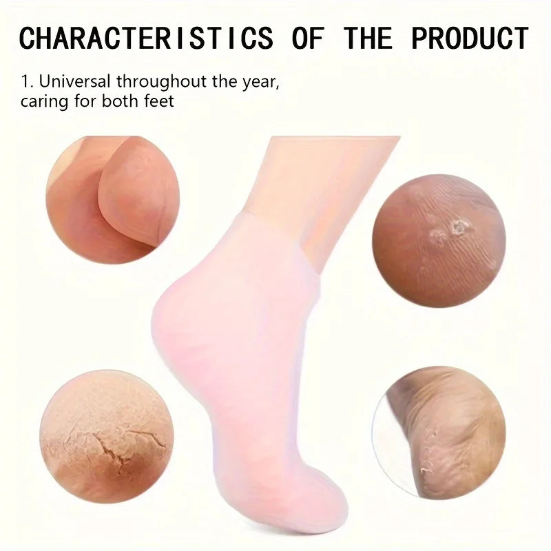 Chaussettes Hydratantes en Silicone — Soin Pieds Doux