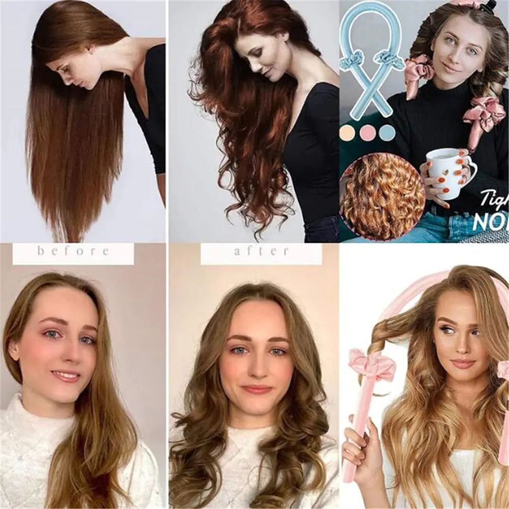 Serre-Têtes Boucleurs-Boucles sans chaleur-Overnight pour cheveux soyeux